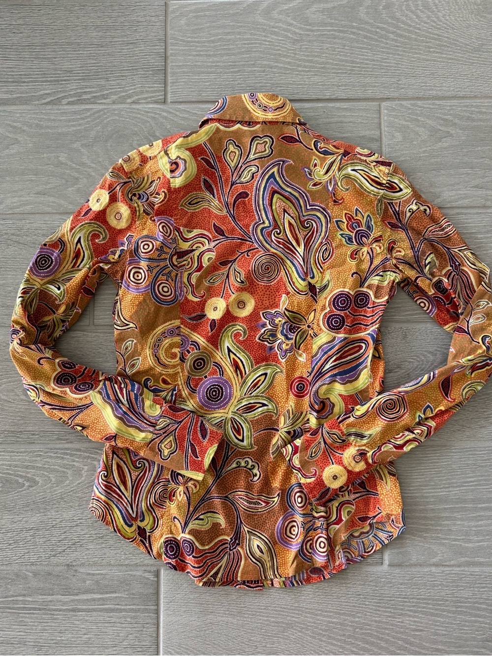 ETRO Paisley 100% Cotton Made in Italy Button Down Top Size IT40 VGUC - Picture 2 of 8